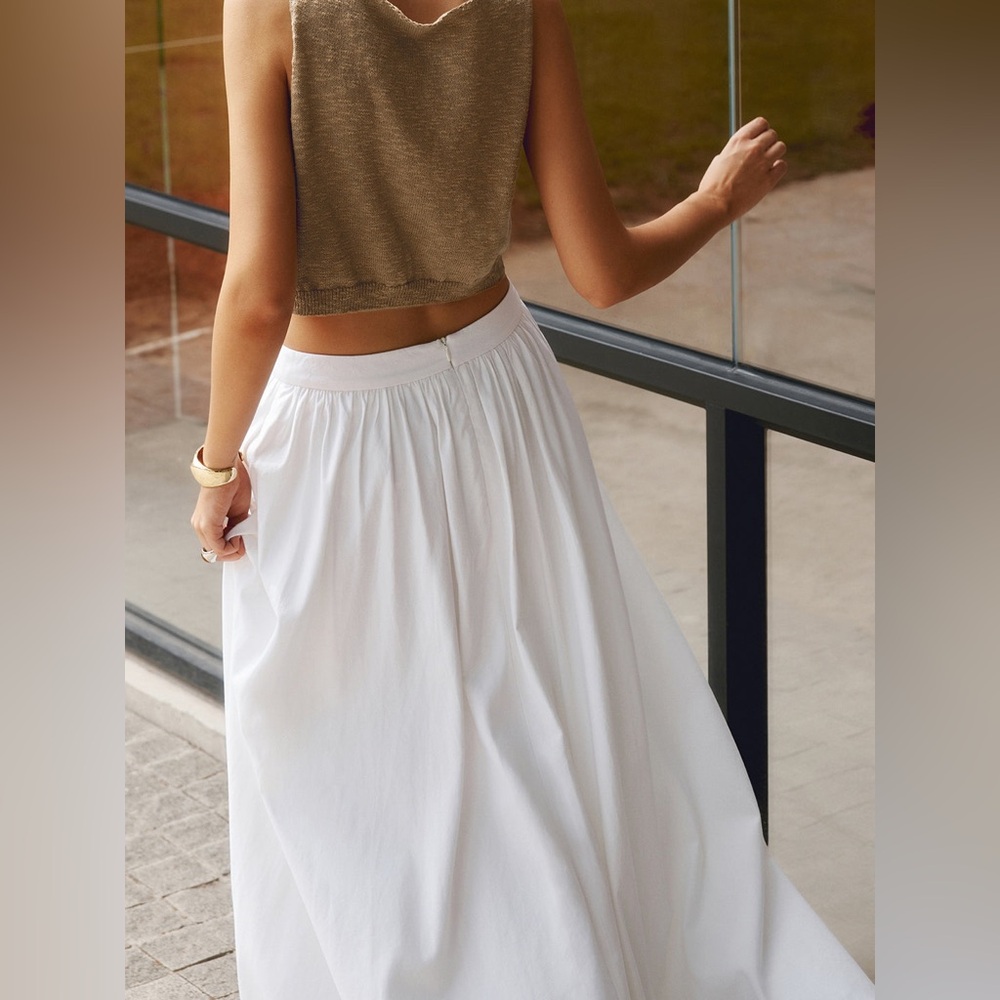 Commense Cotton Pleated Maxi Skirt - Picture 4 of 4